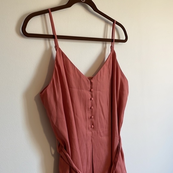 Feminine Rose Mini Dress Soft Girl Neutral Naked Zebra Silky Med Pink Minimalist - Picture 2 of 11